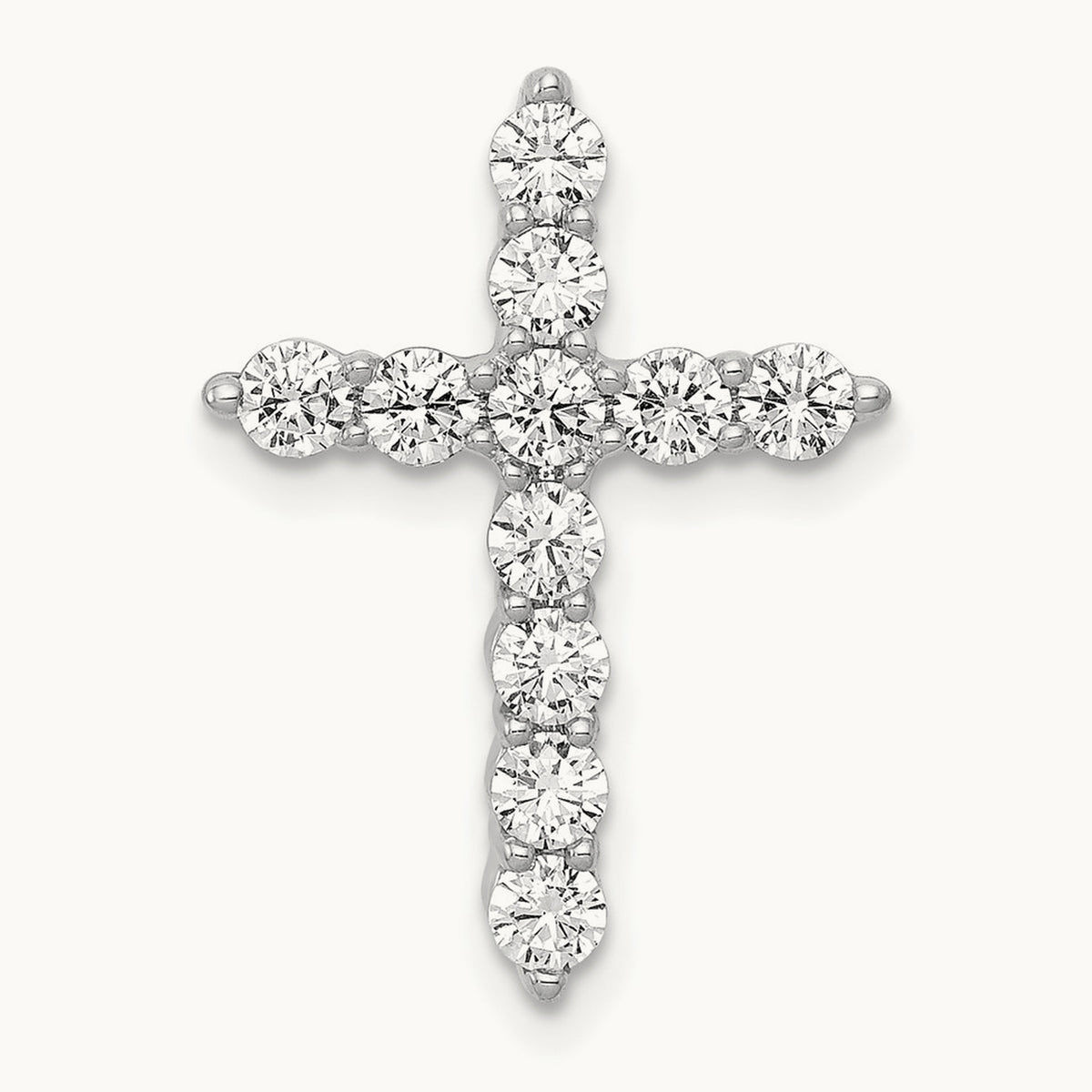 Cross Chain Slide Pendant, 0.75 ct tw Lab-Grown Diamond — 14K White Gold, Standard