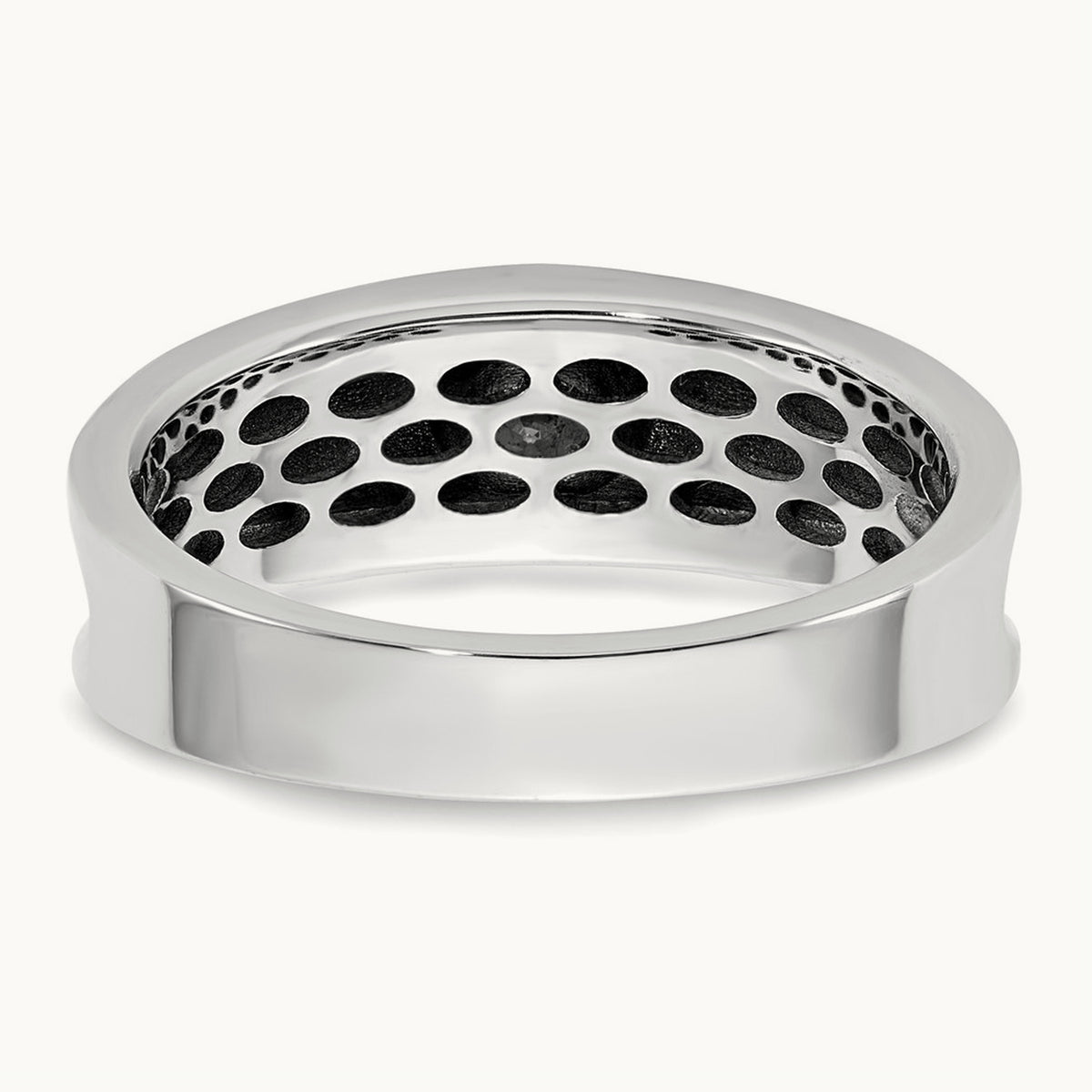 IB Goodman Black Rhodium Mens Complete 1/2ct Diamond Ring, 14K White Gold