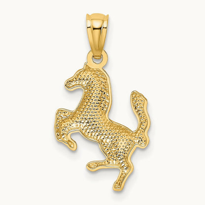 Trotting Horse Pendant, 14K