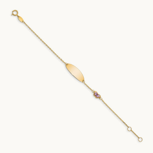Children's Enamel Butterfly with .5in extension ID Bracelet — 5.5mm