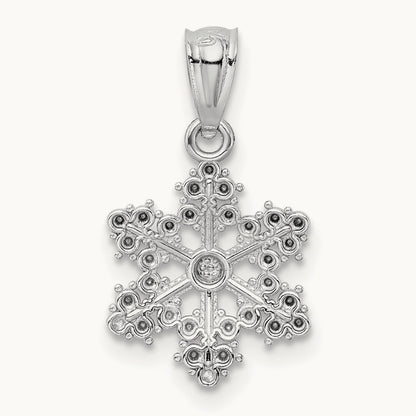Snowflake Pendant, 14K White Gold