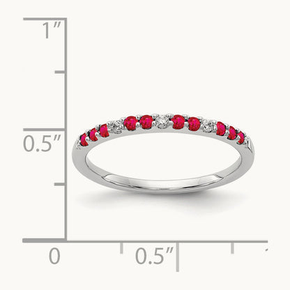 Diamond and Ruby Band, 14K White Gold