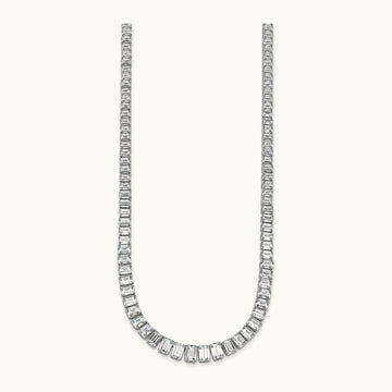 Emerald Graduated Tennis Necklace, 29.25 ct tw Lab-Grown Diamond