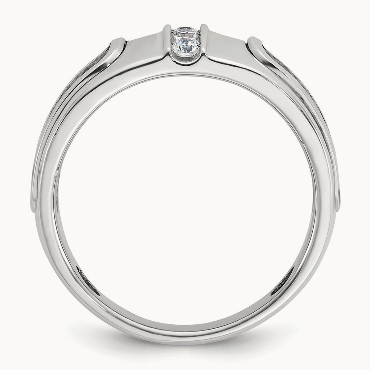 IBGoodman Men's w/Black Rhodium Diamond Complete Ring, 14K White Gold