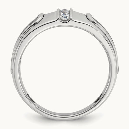 IBGoodman Men's w/Black Rhodium Diamond Complete Ring, 14K White Gold