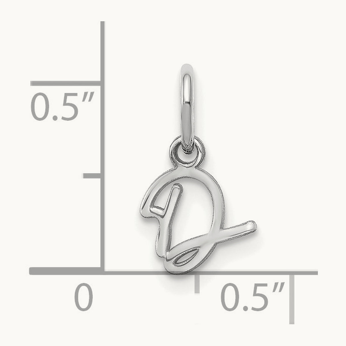 Upper case Initial Charm — 14K White Gold, D