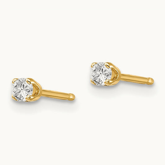 Diamond Stud Push-on Post Earrings — 2.4mm