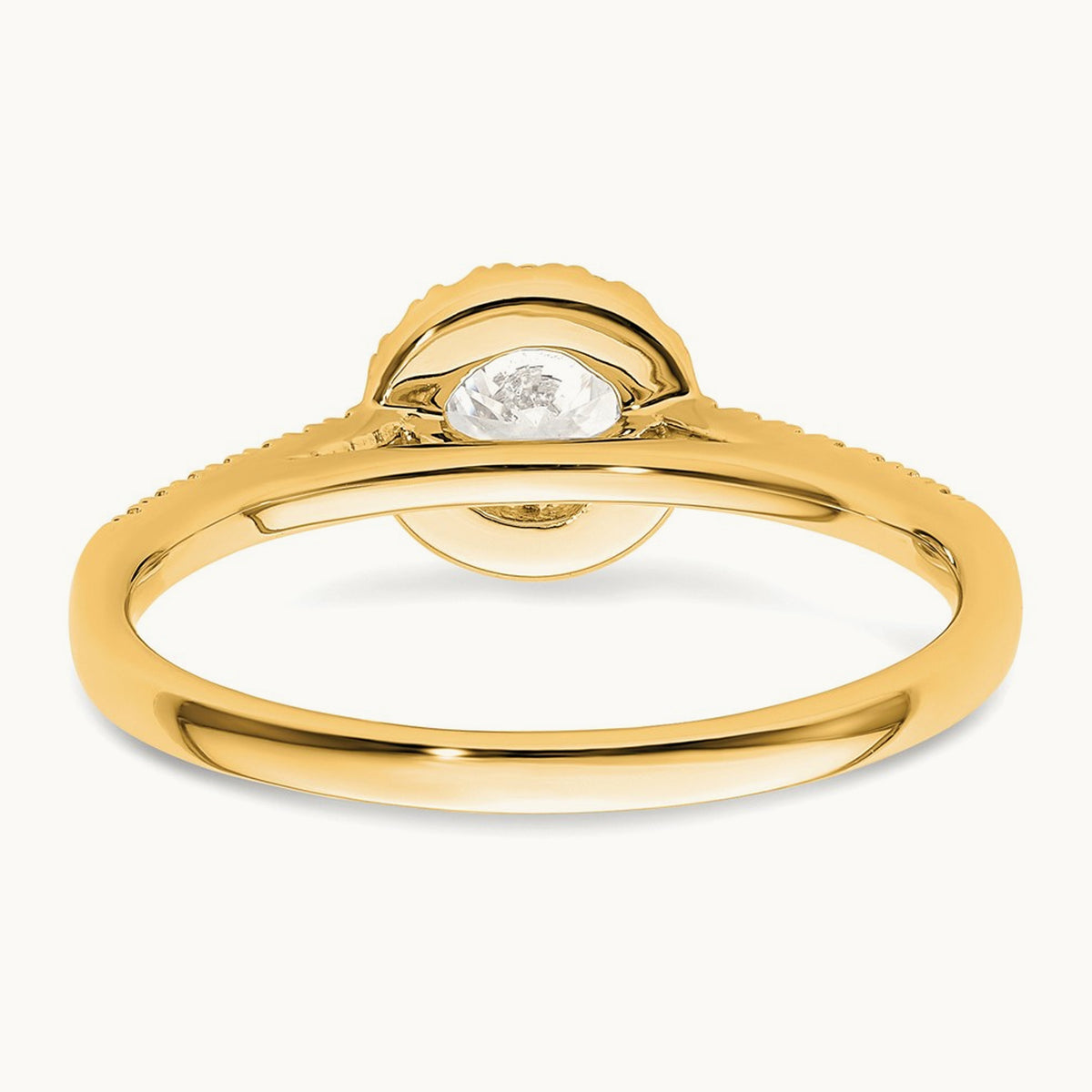Round Semi-Mount Halo Engagement Ring, 0.15-0.50 ct tw — 1/6 ct, 14K Yellow Gold