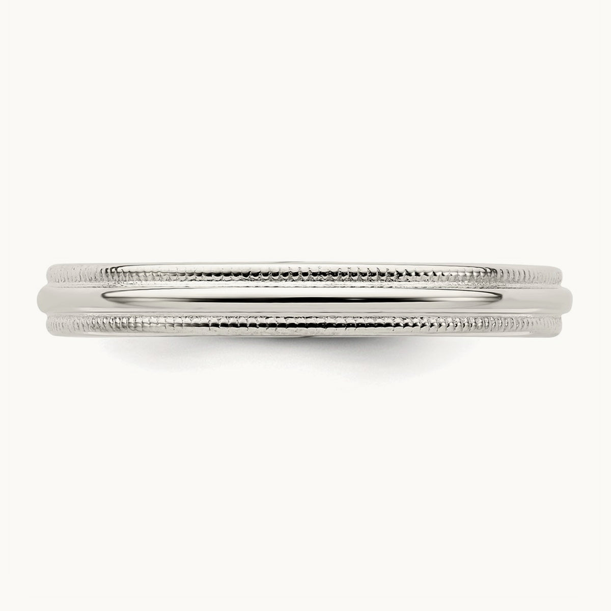 Rhodium-plated Comfort Fit Milgrain Band — photo set (2)