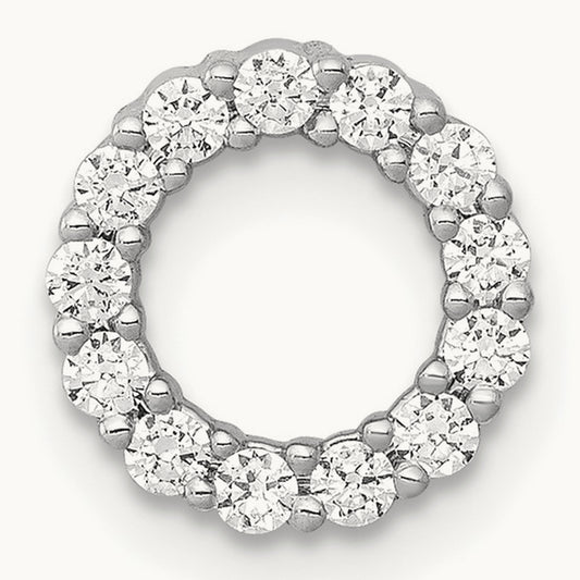 Diamond Circle Chain Slide — 14K White Gold, 14.8mm
