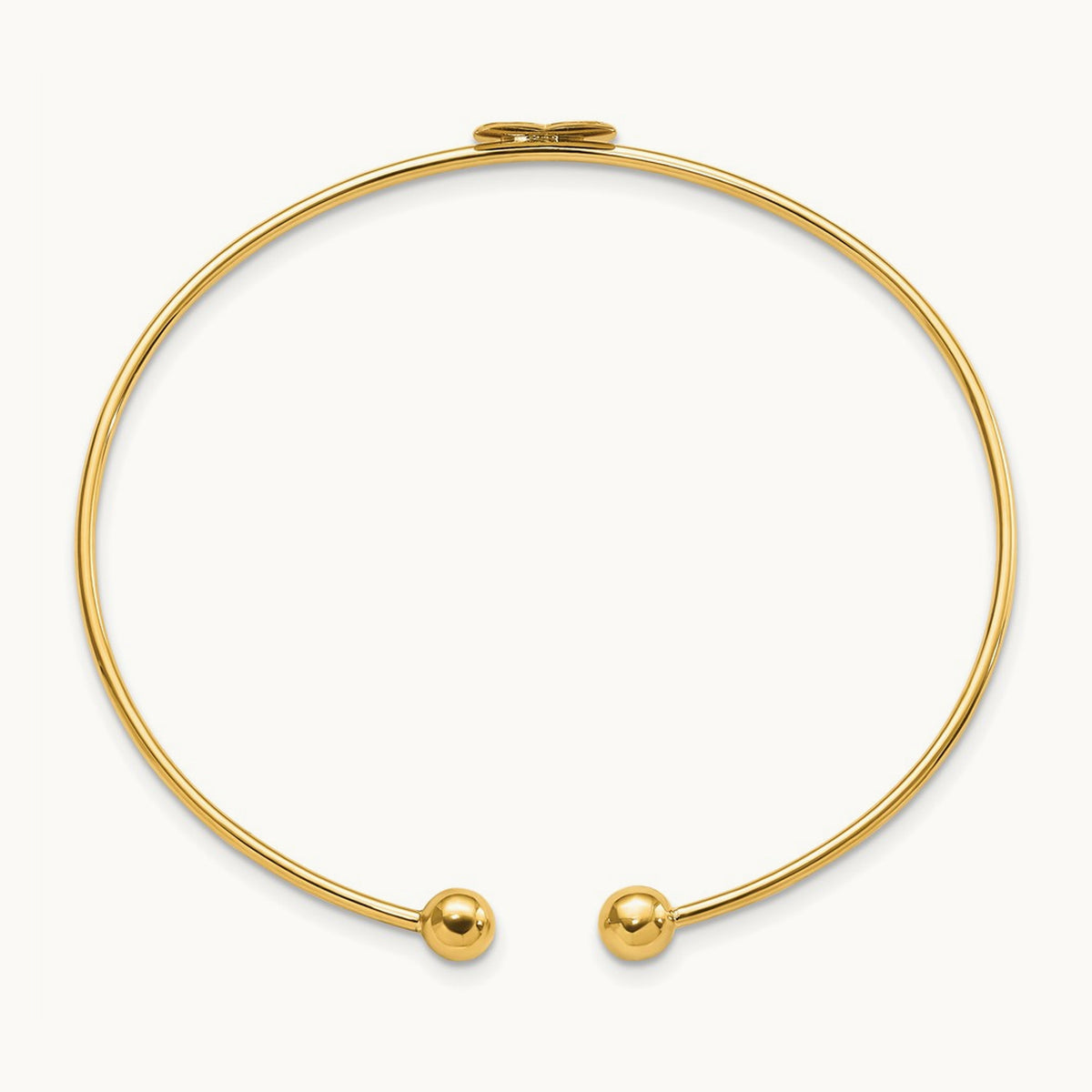 Polished Heart Flexible Bangle, 14K