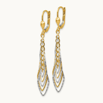 Polished Diamond-cut Dangle Leverback Earrings — photo set