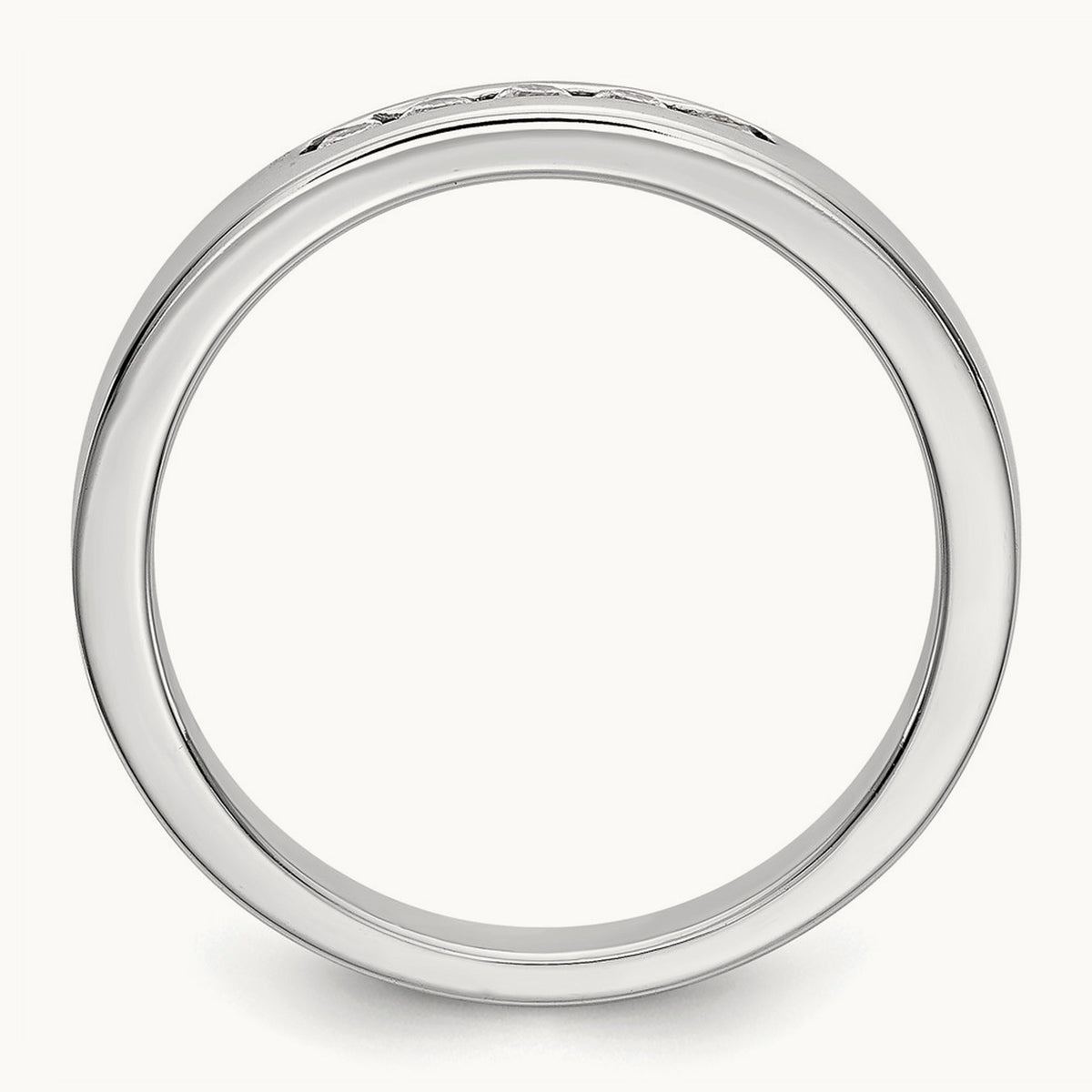 Setting: 5- Stone Closed Channel Band Mounting, 1.9mm — 14K White Gold