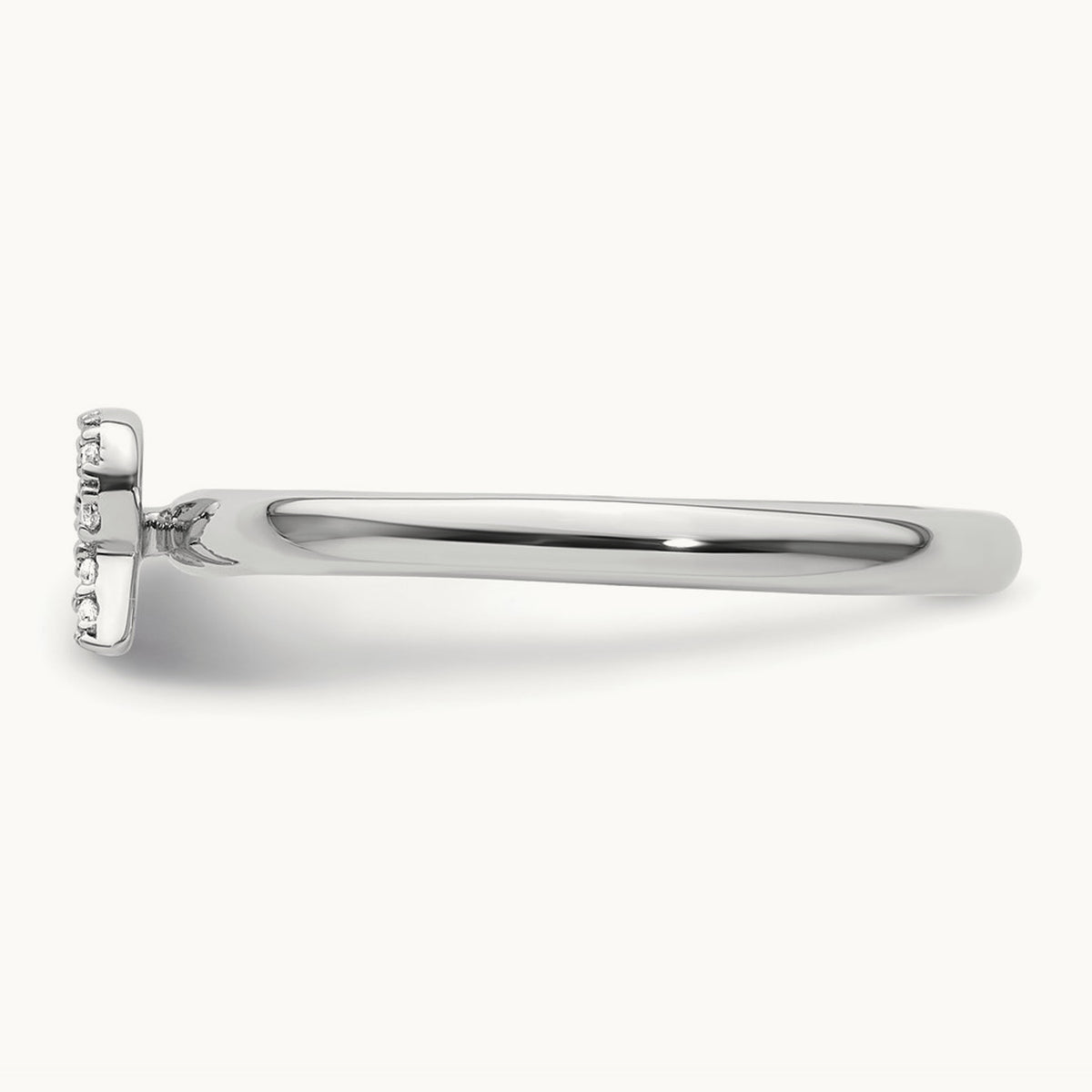 Stackable Diamond Ring — 14K White Gold, R