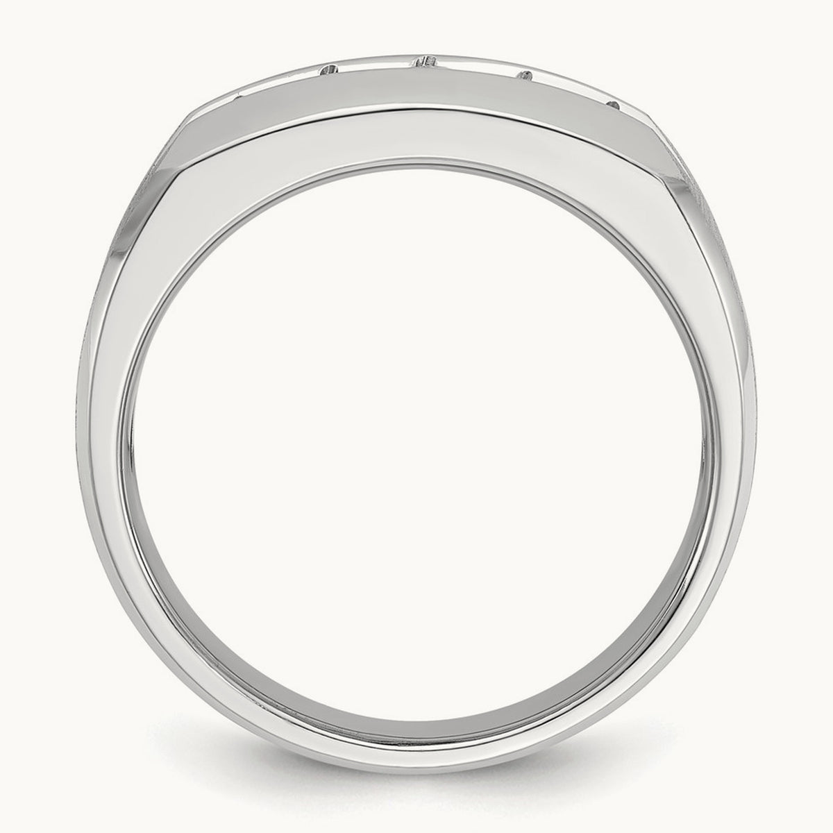 IBGoodman Men's Polished & Satin 5-Stone Diamond Ring, 14K White Gold