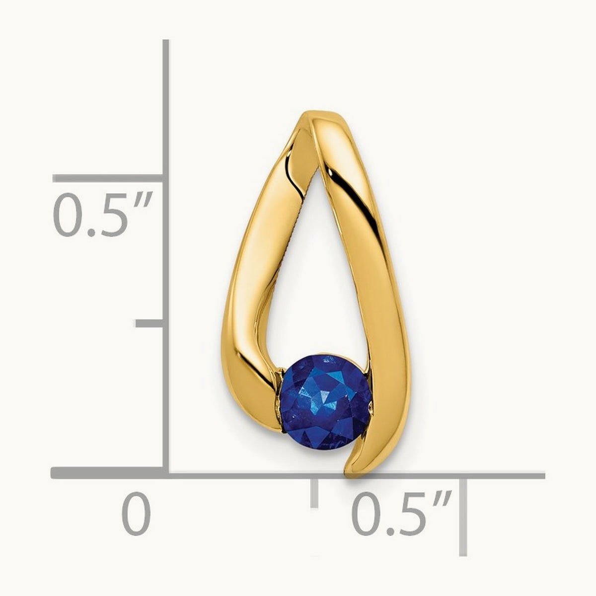 Sapphire Pendant — 14K Yellow Gold