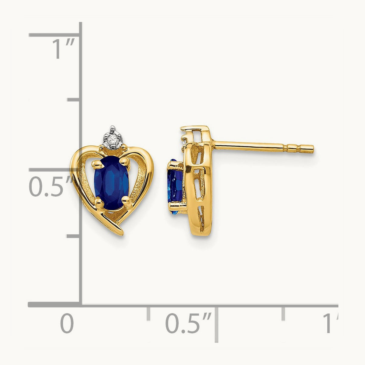 Sapphire and Diamond Heart Earrings — photo set