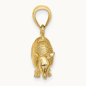 3-D Armadillo Charm, 14K