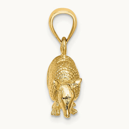 3-D Armadillo Charm, 14K