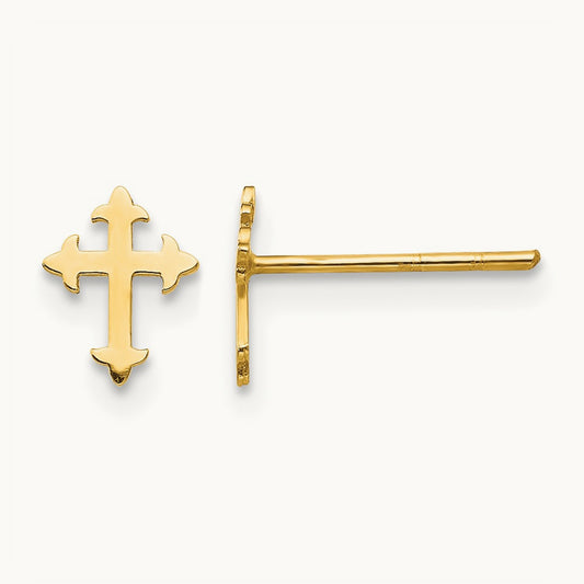 Madi K Polished Cross Post Earrings — photo set