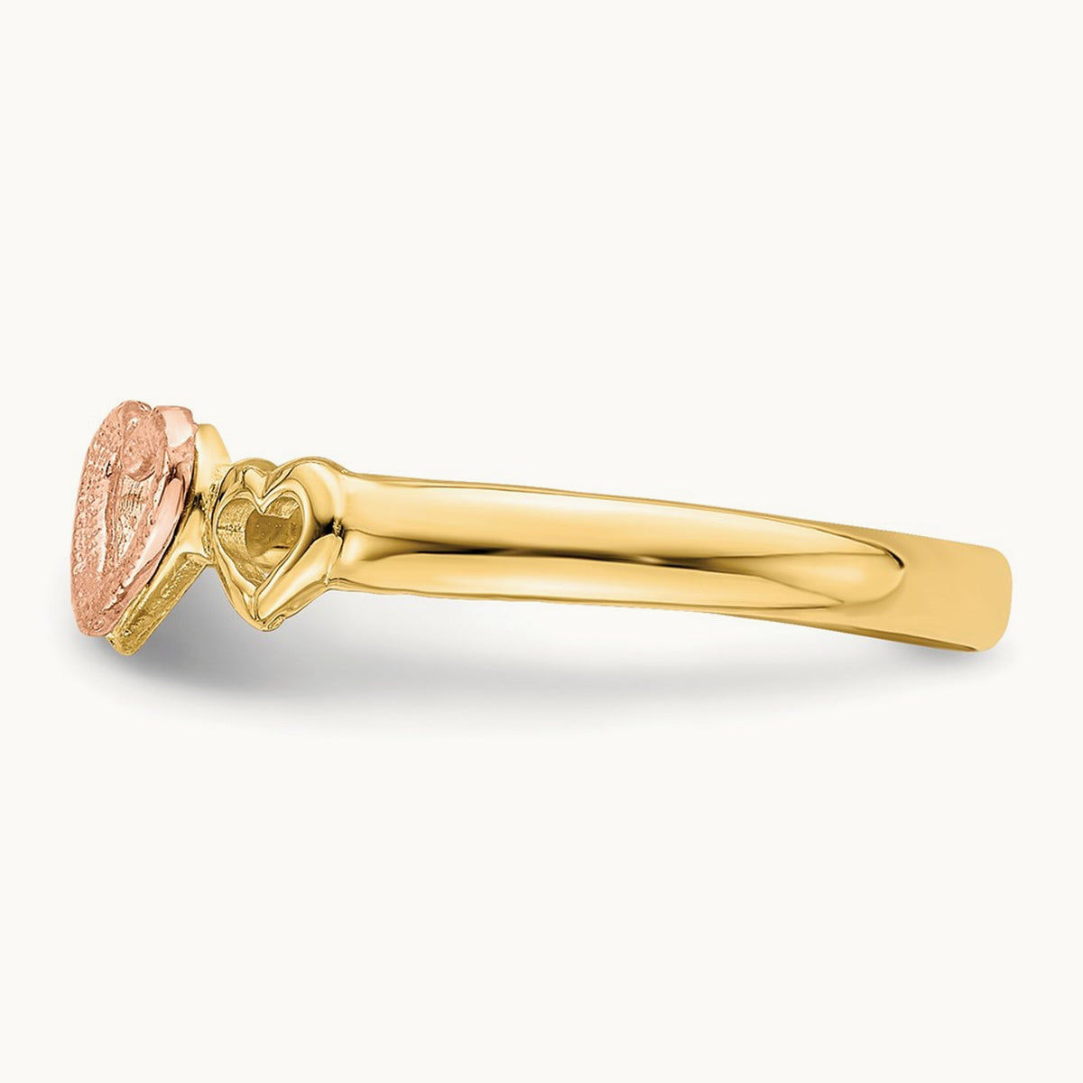 Hearts Ring, 14K Rose with Yellow Gold