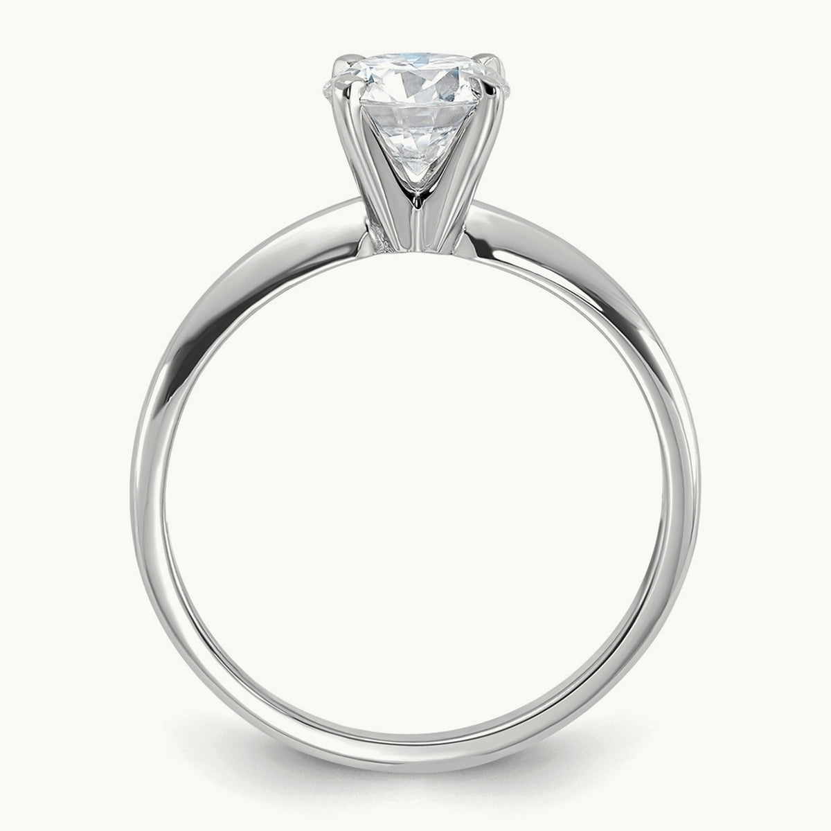 Round Solitaire Engagement Ring, 3.00 ct tw Lab-Grown Diamond — 14K White Gold