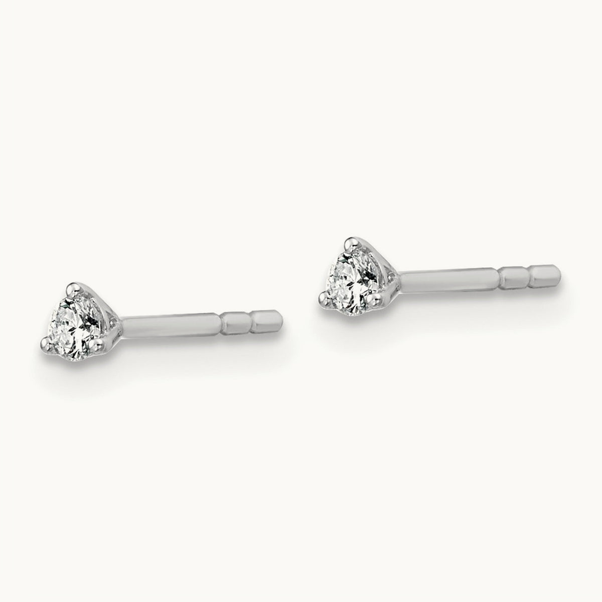 Round Stud Earrings, 0.10-6.00 ct tw Lab-Grown Diamond — 1/10 ct, VS (Best), push back, 18K White Gold