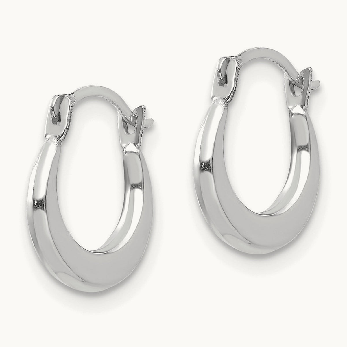 Small Hoop Earrings — 14K White Gold