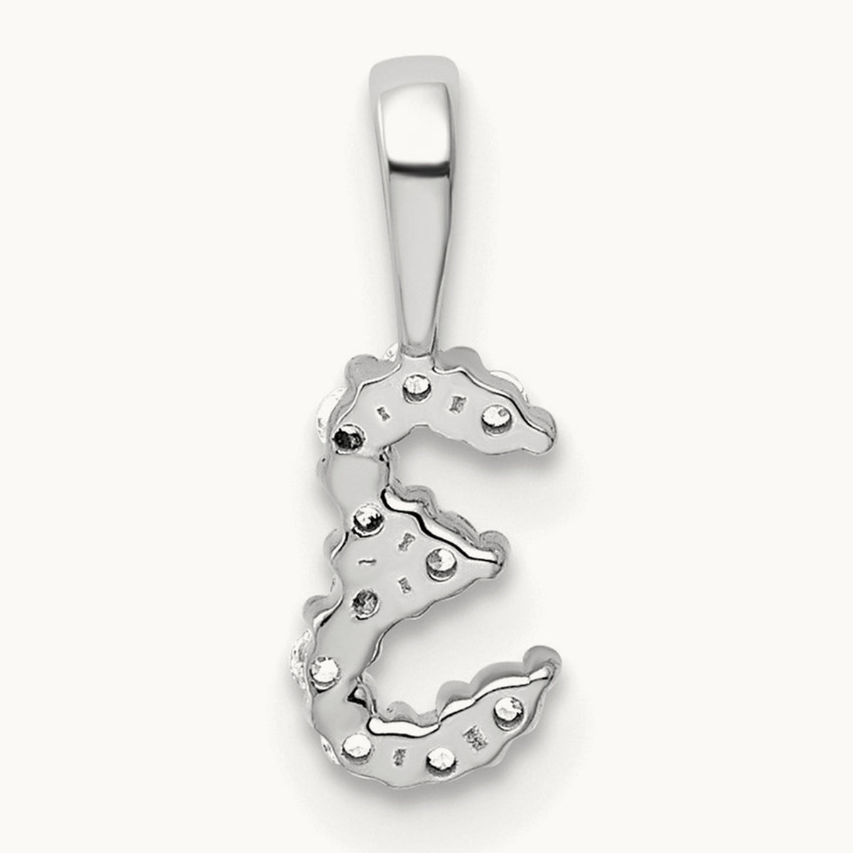 Diamond Number 3 Pendant — 14K White Gold