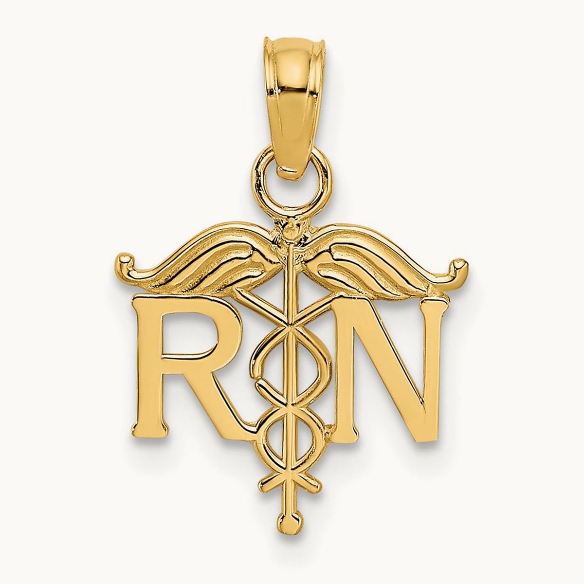 RN Registered Nurse Pendant — 14K Yellow Gold