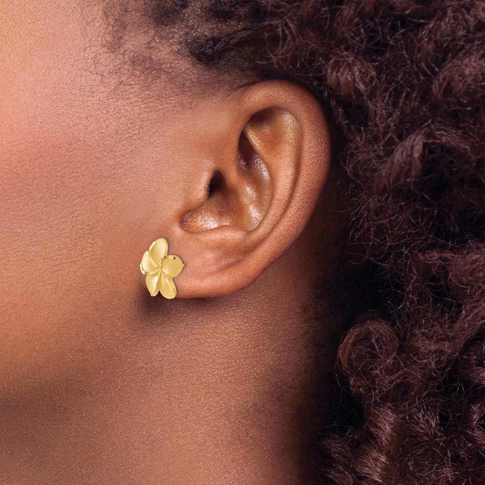 Plumeria Post Earrings — 18mm