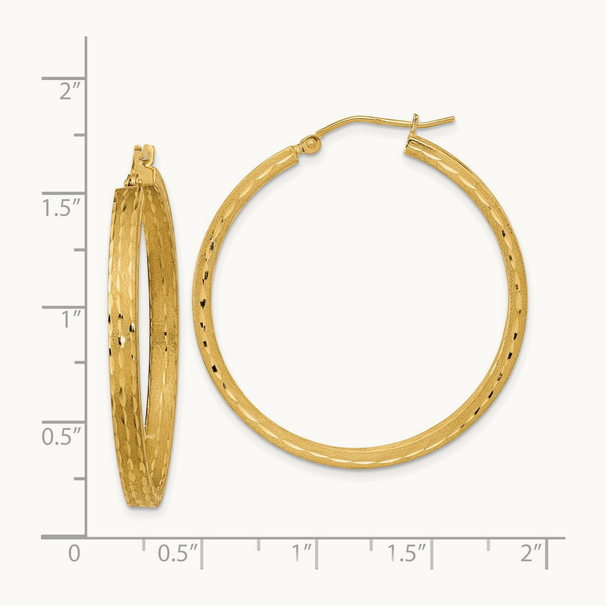 Satin and Diamond-cut Hoop Earrings — photo set
