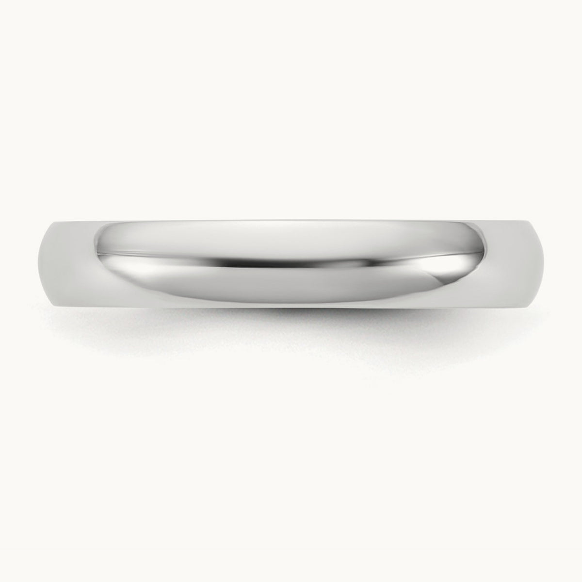 Lightweight Half Round Band, 3.5mm, 10K White Gold