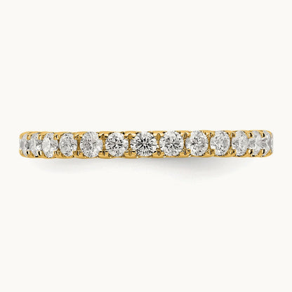 Polished U Shared Prong Diamond Eternity Band, 1.00 ct tw — 14K Yellow Gold