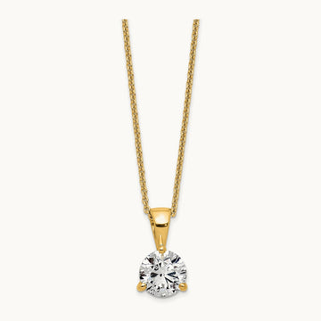 1 ct Lab Grown Diamond VS/SI+ G+ 18 in Comp Solitaire Pendant Necklace, 14K