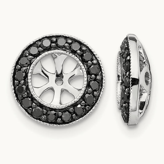 1/3ct Black Diamond Earring Jackets, 14K White Gold