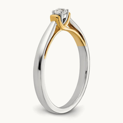 First Promise Polish Comp. Round Dia. Prom/Engagement Ring, 14K Two-tone
