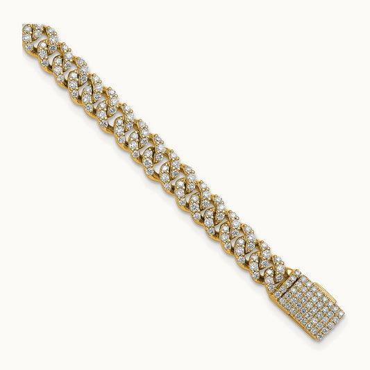 4mm Pavé Cuban Link Bracelet, 3.25 ct tw Lab-Grown Diamond