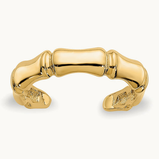 Bamboo Toe Ring, 14K