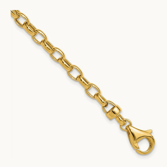 7.5in Polished Fancy Link Bracelet, 4.5mm, 14K