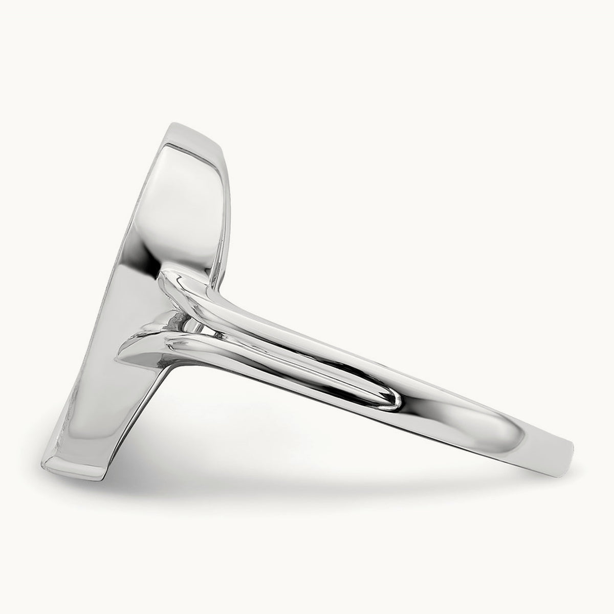 Polished Teardrop Diamond Ring, 14K White Gold