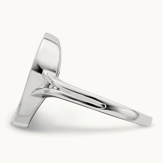 Polished Teardrop Diamond Ring, 14K White Gold