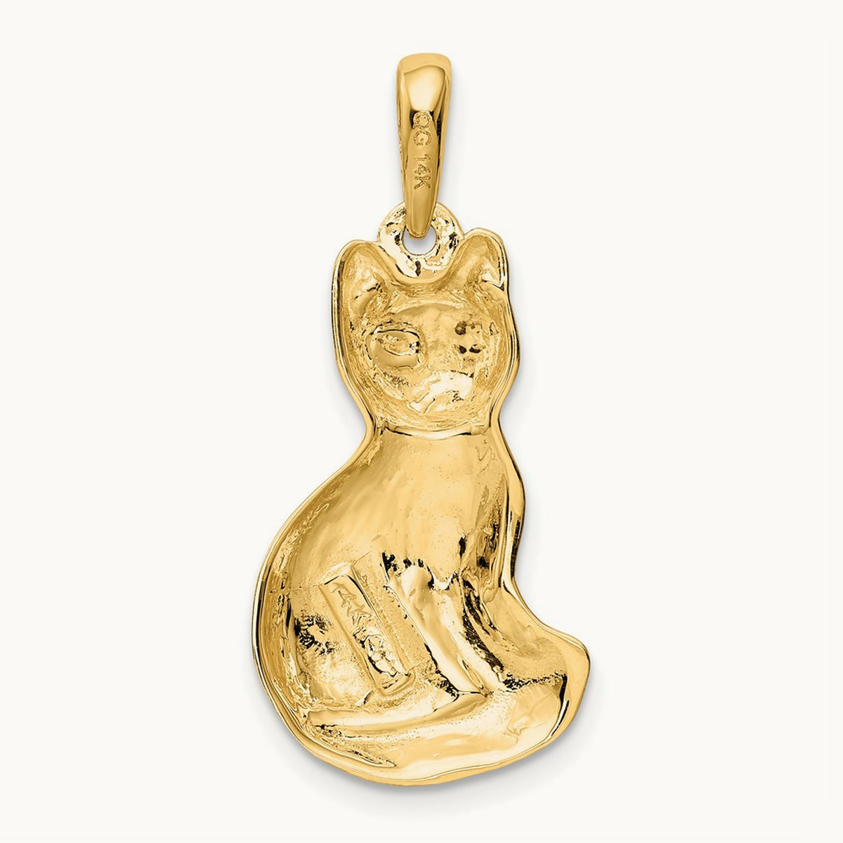 Cat Pendant, 14K