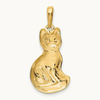 Cat Pendant, 14K
