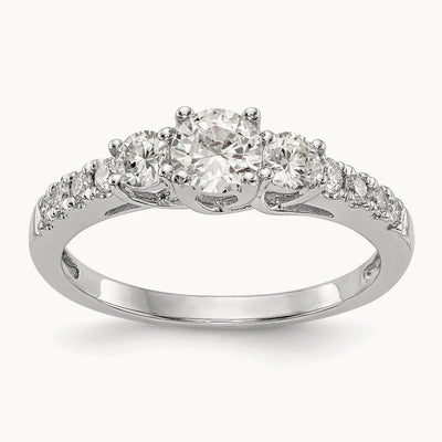 3 Stone Engagement Ring, 3/4-1 1/5 ct Lab-Grown Diamond