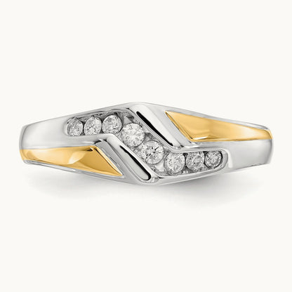 Diamond Mens Ring, 14K Two-tone Gold