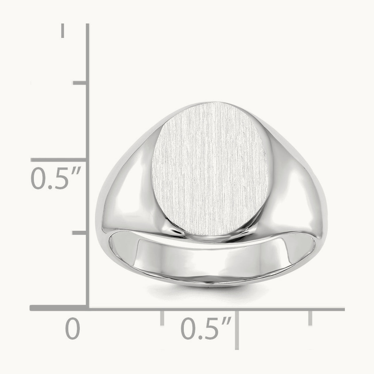 11.0x13. Open Back Signet Ring, 0mm, 14K White Gold