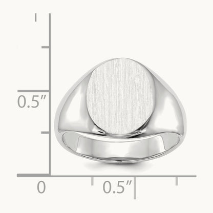 11.0x13. Open Back Signet Ring, 0mm, 14K White Gold