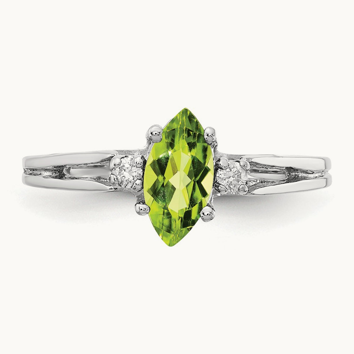 Marquise Peridot AA Diamond ring — photo set