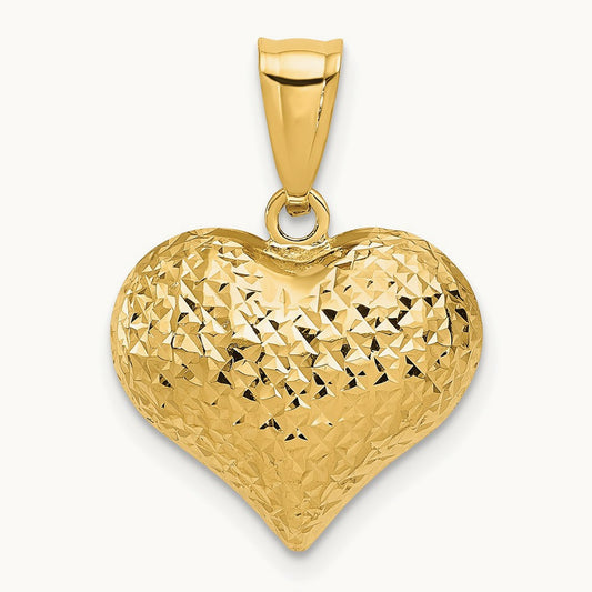 Polished and Textured 3-D Heart Pendant — photo set